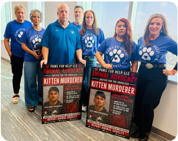 Paws Fur Help volunteers advocating at the Hidalgo County courthouse